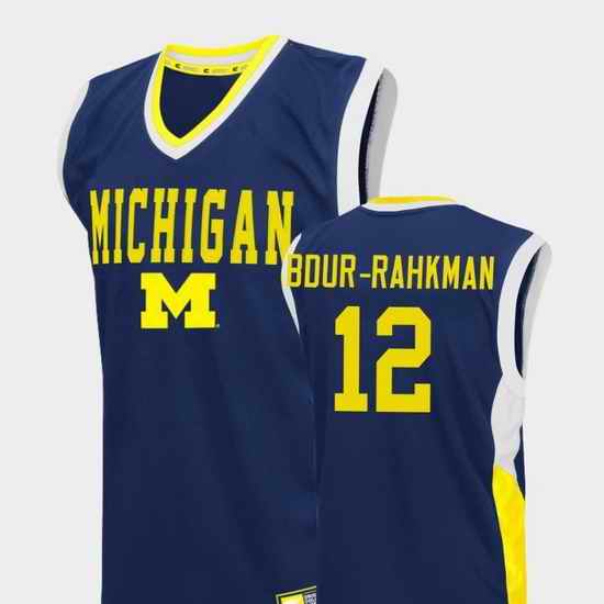 Men Michigan Wolverines Muhammad Ali Abdur Rahkman Blue Fadeaway College Basketball Jersey